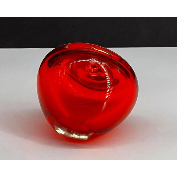 Red Glass Apple Paper Weight - Picture 3 of 8